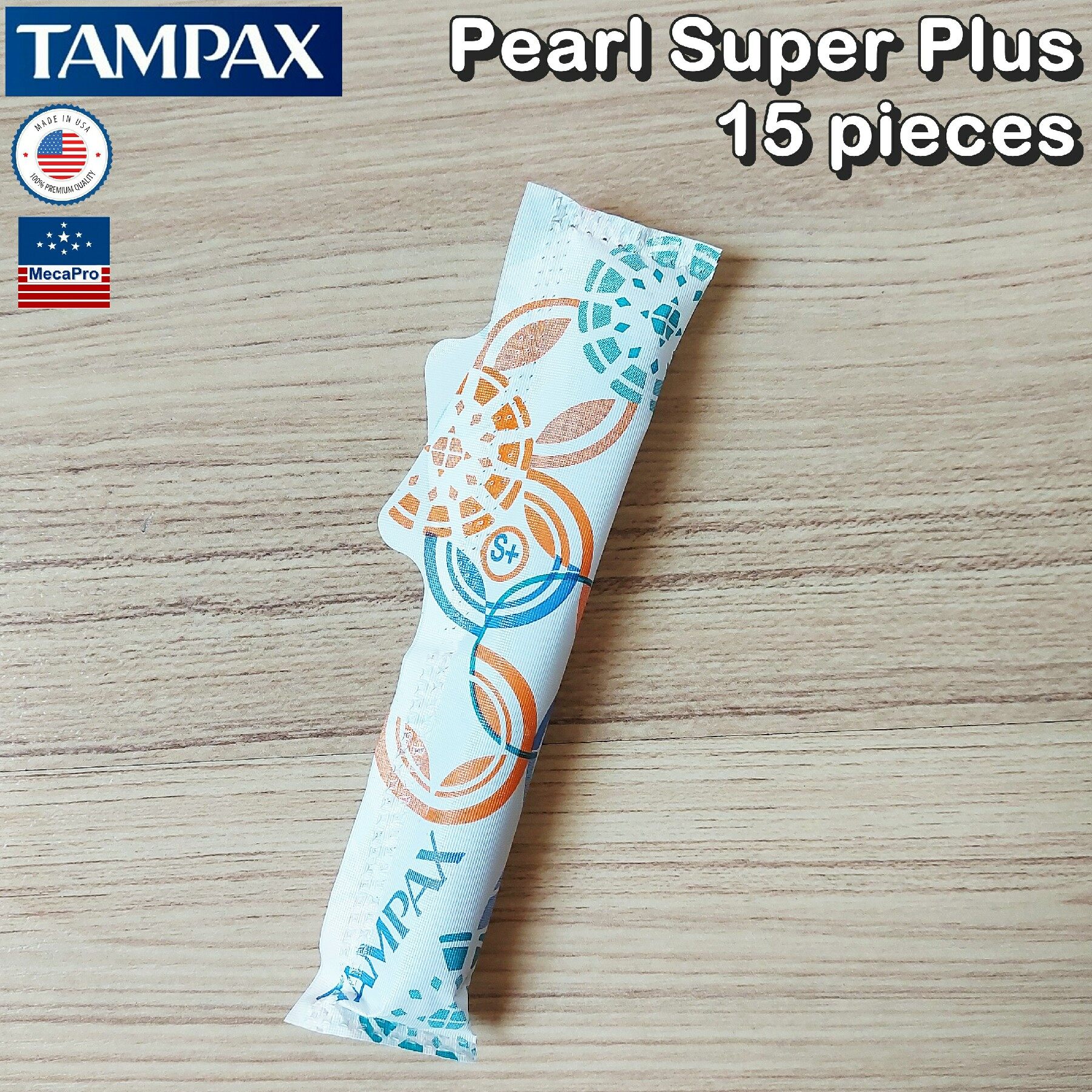 Tampax® Pearl Super Plus Plastic Tampons 15 Pieces ผ้าอนามัยแบบสอด 15 ชิ้น เหมาะกับวันมามาก