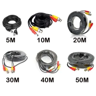 สายต่อกล้องวงจรปิด CCTV cable ยาว 10 เมตร แบบสำเร็จรูปมีหัว BNC & DC CC010C (Black)