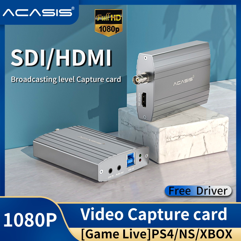 ACASIS USB3.0 SDI 1080p 60FPS HDMI Video Capture Card HDMI to USB 3.0 Video Recording Box adapter Dongle Game Live Broadcast Streaming for PS3 PS4 Xbox One 360 Wii U Nintendo Switch DSLR HDVC3 ราคา 4,574 บาท*ส่งฟรี