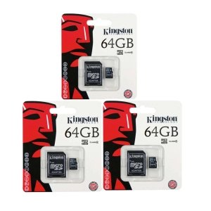 สินค้า ซื้อหนึ่งแถมหนึ่ง (ของแท้) Kingston เมมโมรี่การ์ด 64GB SDHC/SDXC Class 10 UHS-I Micro SD Card with Adapter