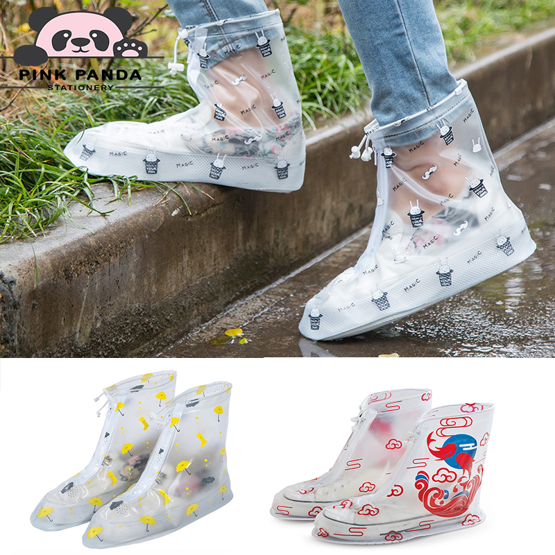 【Pink Panda】ถุงใส่รองเท้า กันน้ำ รองเท้ากันน้ำ กันฝน มีทั้งซิปและเชือก ถุงคลุมรองเท้า กันเปื้อน บูทกันน้ำ PVC ป้องกันน้ำ(ขนาด: S-XXXL)