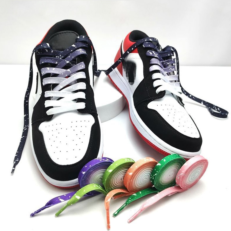 【SALES】 120-140CM Gradient Colorful Splash Ink Shoelaces Women Men Flat Shoe Lace Hand-Painted Canvas Sneakers Basketball Shoes Laces ราคา 268 บาท*ส่งฟรี