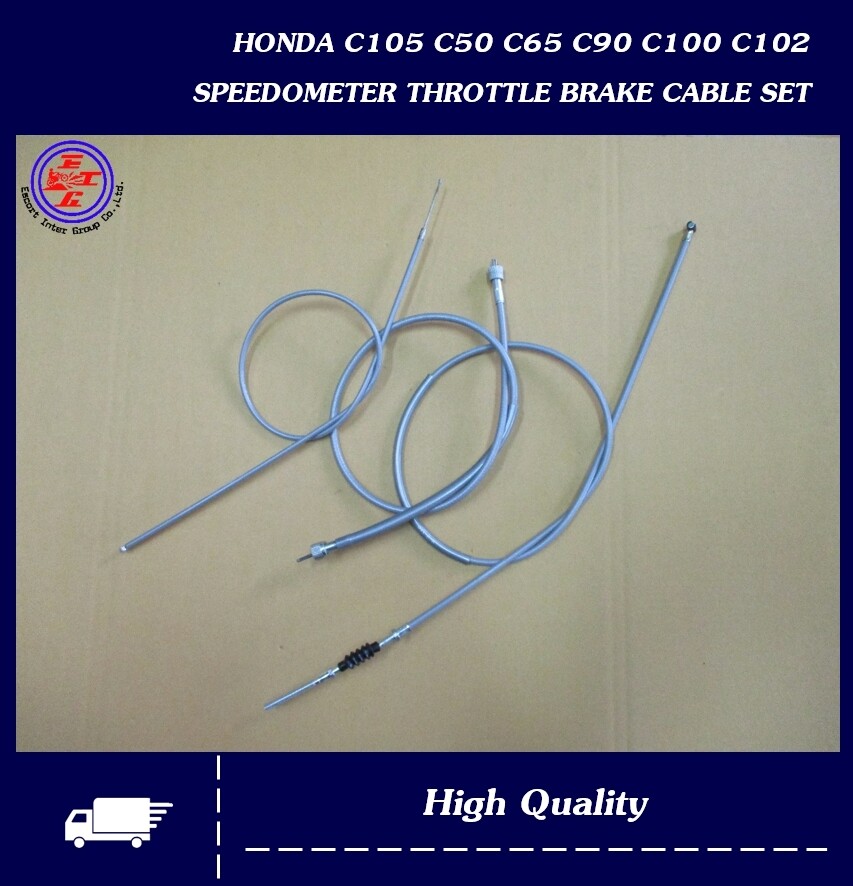 HONDA C105 C50 C65 C90 C100 C102 SPEEDOMETER THROTTLE BRAKE CABLE SET #เซ็ทสายไฟ