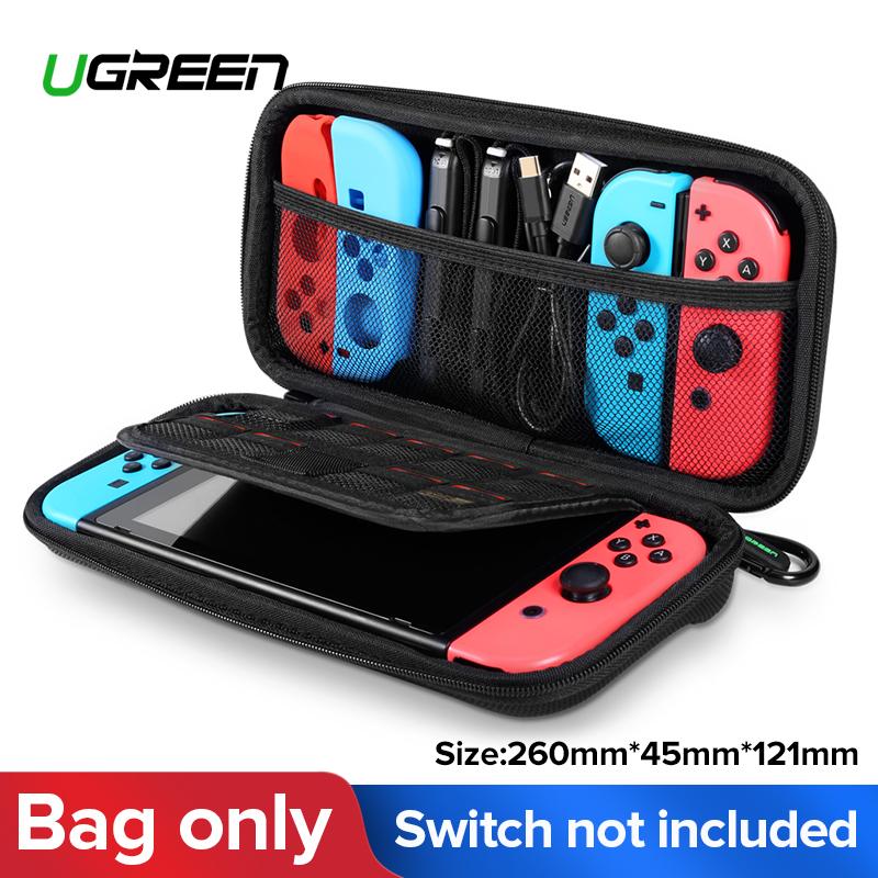 UGREEN Slim Travel Case Compatible For Nintendo Switch Eva Hard Shell Protective Case Storage Carry Bag Pouch With Mesh Pocket, Card Holder for Console, Joy-Cons, Game Cards, Power Bank, USB Cable, Earphone