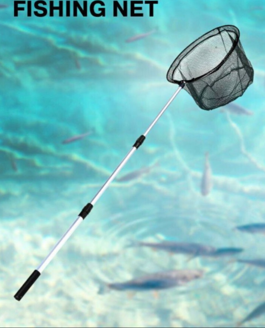 สวิงช้อนปลาแบบพับได้ กระชอนตักใบไม้ Telescopic Fishing Net