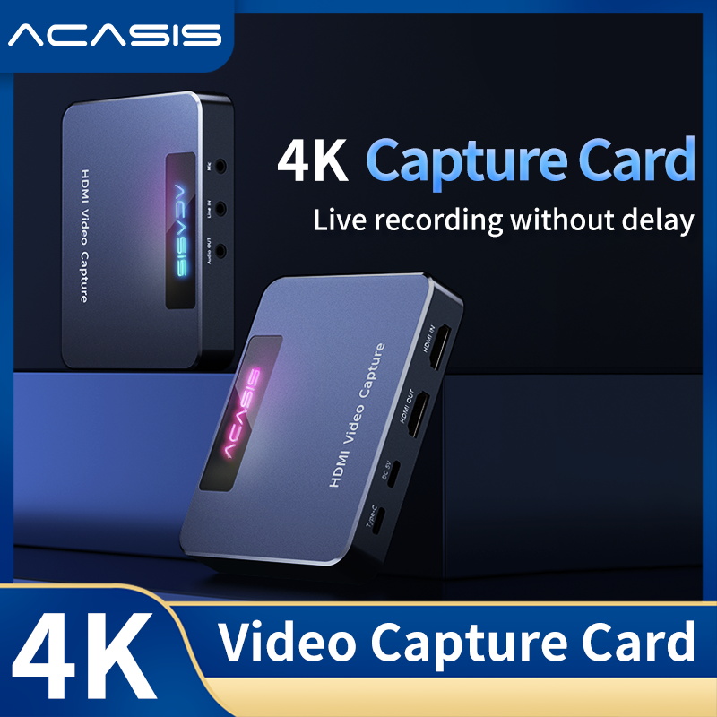 ACASIS HDMI Capture Card 4K Input 1080p 240Hz Output USB 3.0 Audio Video Record DSLR Camera Action Cam Camcorder Stream Gaming ราคา 4,066 บาท*ส่งฟรี