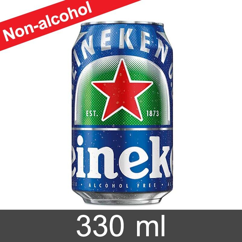 ไฮเนเก้น นอนแอลกอฮอล 0.0 เบียร์แคน 330มล. (1 กระป๋อง) Heineken Non Alcoholic 0.0 Beer Can 330ml.