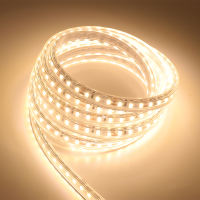 แถบไฟ LED พร้อมปลั๊ก 220V แถบกันน้ำกลางแจ้งที่มีกาว 120LEDs Super Bright ยืดหยุ่นแถบไฟ LED ทุก 10 ซม ตัดได้ แสงกลางแจ้งตกแต่งบ้านในร่ม