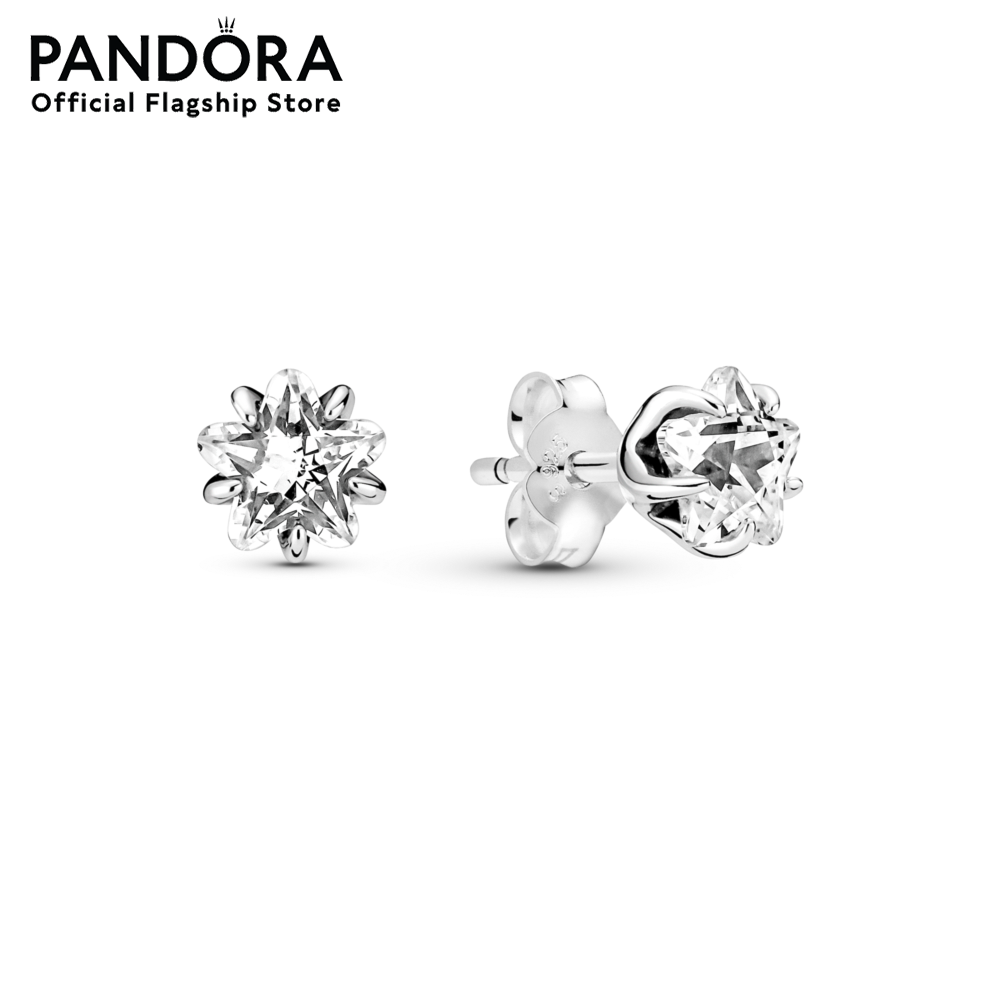 Pandora Star sterling silver stud earrings with clear cubic zirconia ราคา 3,060 บาท*ส่งฟรี