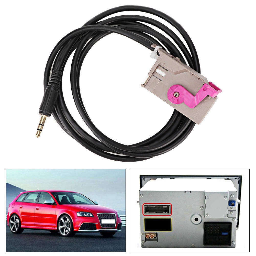 Car Aux in RNS-E Navigation Male 3.5mm Audio Jack 32Pin Wire Cable for A3 A4 BT
