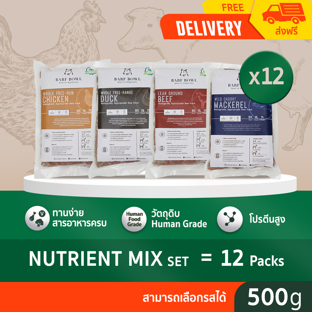 [Free Delivery] BARF - Nutrient Mix 500g x 12 packs ราคา 1,164 บาท*ส่งฟรี