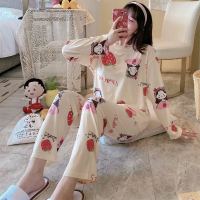 U&MEชุดนอนผุ้หญิงแฟชั่นสไตล์เกาหลี ชุดนอนแบบแขนยาวขายาว ชุดนอนผ้าคอตตอน ชุดนอนลายการ์ตุน สินค้ามีหลากหลายเเบบ