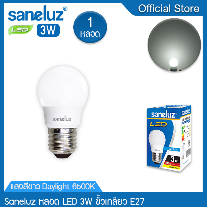 Saneluz [ ชุด 1 หลอด ] หลอดไฟ LED Bulb 3W 5W 7W 9W 12W 18W แสงสีขาว Daylight 6500K/แสงสีวอร์ม Warmwhite 3000K ไฟแอลอีดี หลอดปิงปอง ขั้วเกลียว E27 ใช้ไฟบ้าน AC 220V led VNFS
