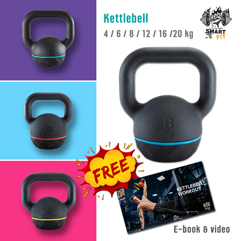 Kettlebell เคทเทิลเบล ลูกยกน้ำหนัก kettle bell ลูกตุ้มน้ำหนัก ดัมเบลหูหิ้ว 4/ 6/ 8/ 12/ 16/ 20kg Kettlebell 4 / 6 / 8 / 12 / 16 /20 kg FREE! E-book/video