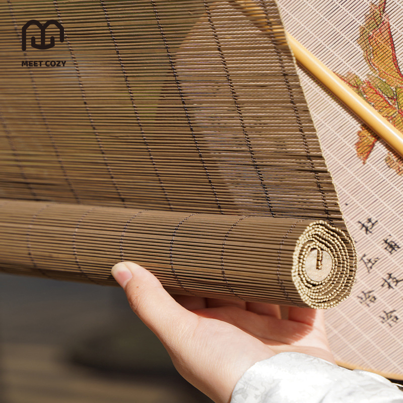 มู่ลี่  MEET COZY มู่ลี่ไม้ไผ่ มู่ลี่ไม้ไผ่ outdoor มู่ลี่บังแดด บังแดดได้ 50% ม่านไม้ไผ่ # 1 H-T out ราคาพิเศษ