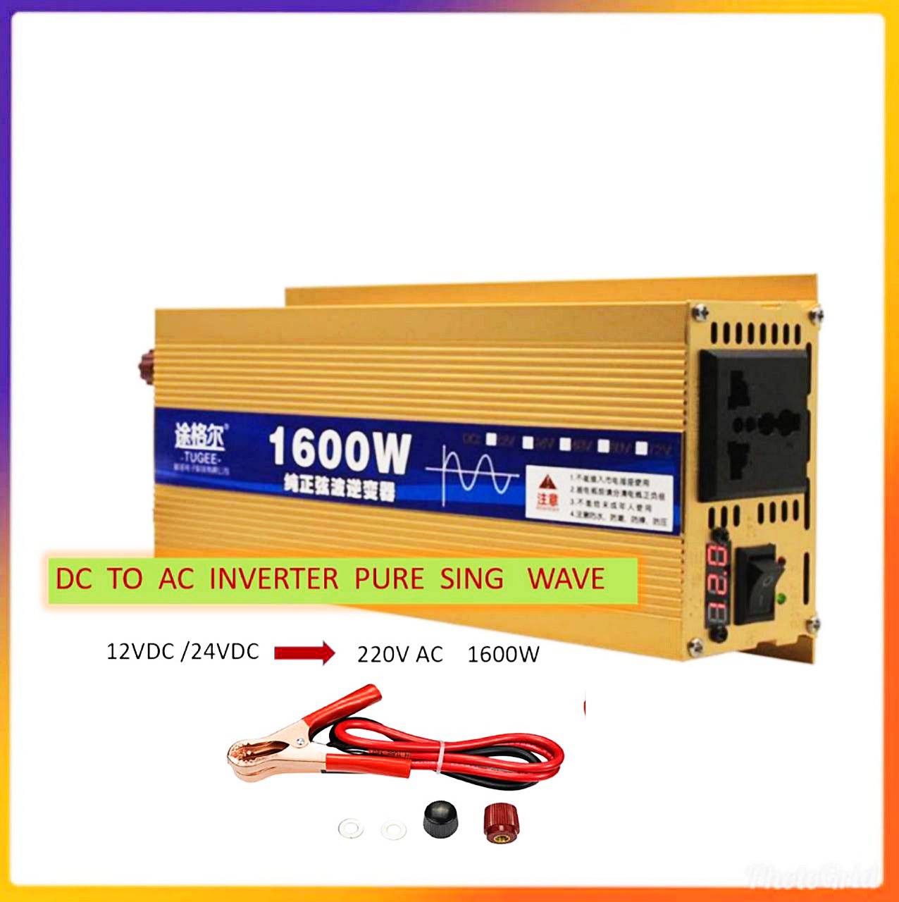 1600 Watt   POWER INVERTER  Pure Sine Wave DC 12V to AC 220V  Car  power