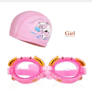 สินค้า แว่นตาวายน้ำสำหรับเด็ก ชุดอุปกรณ์ แว่นว่ายน้ำ สำหรับเด็ก Swim Goggles Set for Kids มีหมวกว่ายน้ำ + แว่นว่ายน้ำ ครบชุด