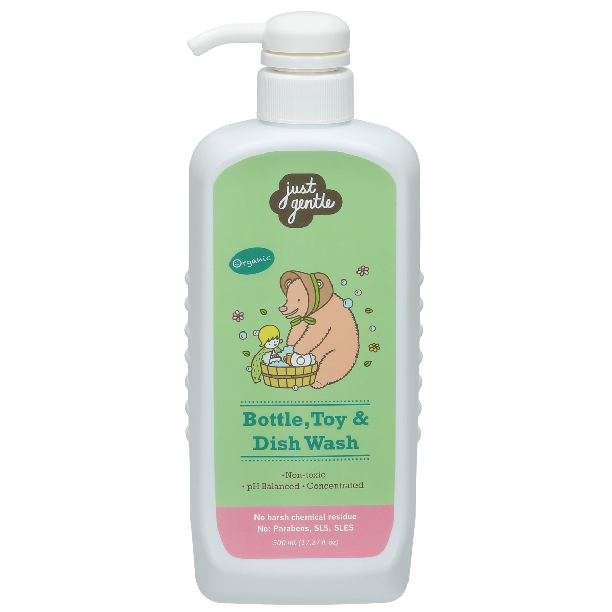 Just Gentle สบู่ล้างขวดและของเล่น Bottle & Toy Dish Wash (500ml)