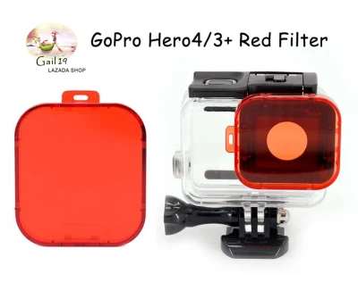 Hero Gear Diving กรองสำหรับ GoPro Hero 3 +/4 การกระทำ Camera (สีแดง) Hero Gear Diving Filter for GoPro Hero 3+/4 Action Camera (Red)