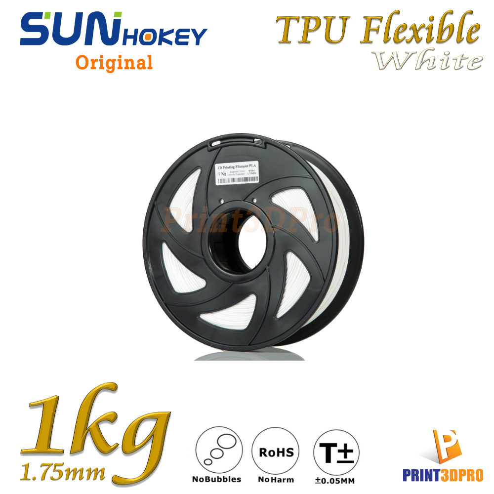 Sunhokey Filament TPU Flexible 1kg 1.75mm High Purity , High Precision , High Quality , High Toughness 3D Filament
