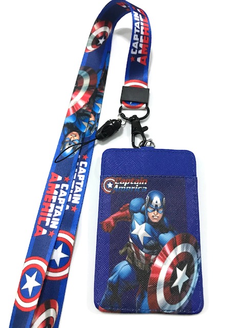 สายคล้องคอ สายคล้องบัตร ที่ใส่บัตร ซองใส่บัตร ที่ใส่บัตร พร้อมสายคล้องคอ ลาย  Captain  America  กัปตัน อเมริกา  สวย  งานดี สวยงาม สำหรับ บัตร 6x8 cm (body 7x11cm) สายกว้าง2 cm สวยงามน่าใช้ มีบริการเก็บเงินปลายทาง NPNN