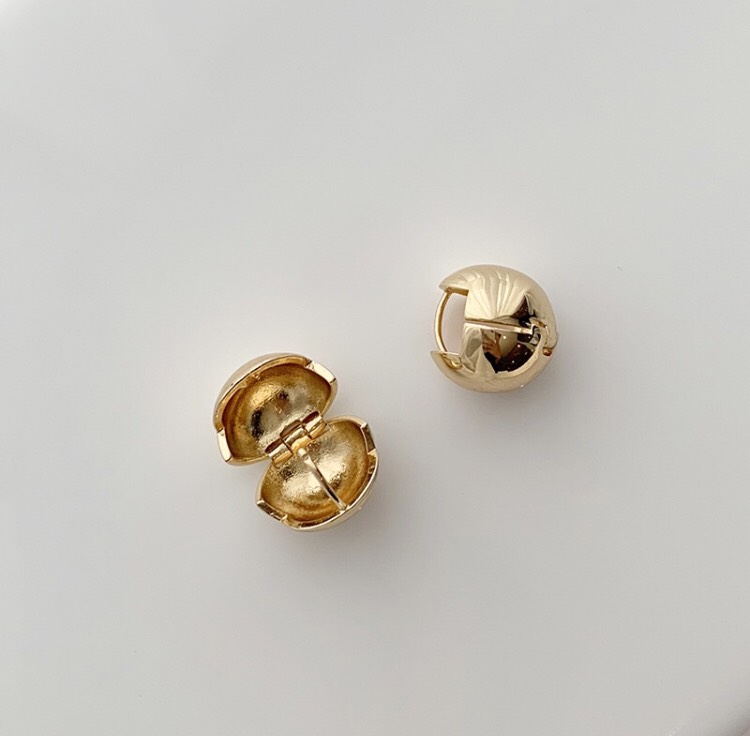 littlegirl gifts-Ball earrings s925 ต่างหูห่วงเงินs925