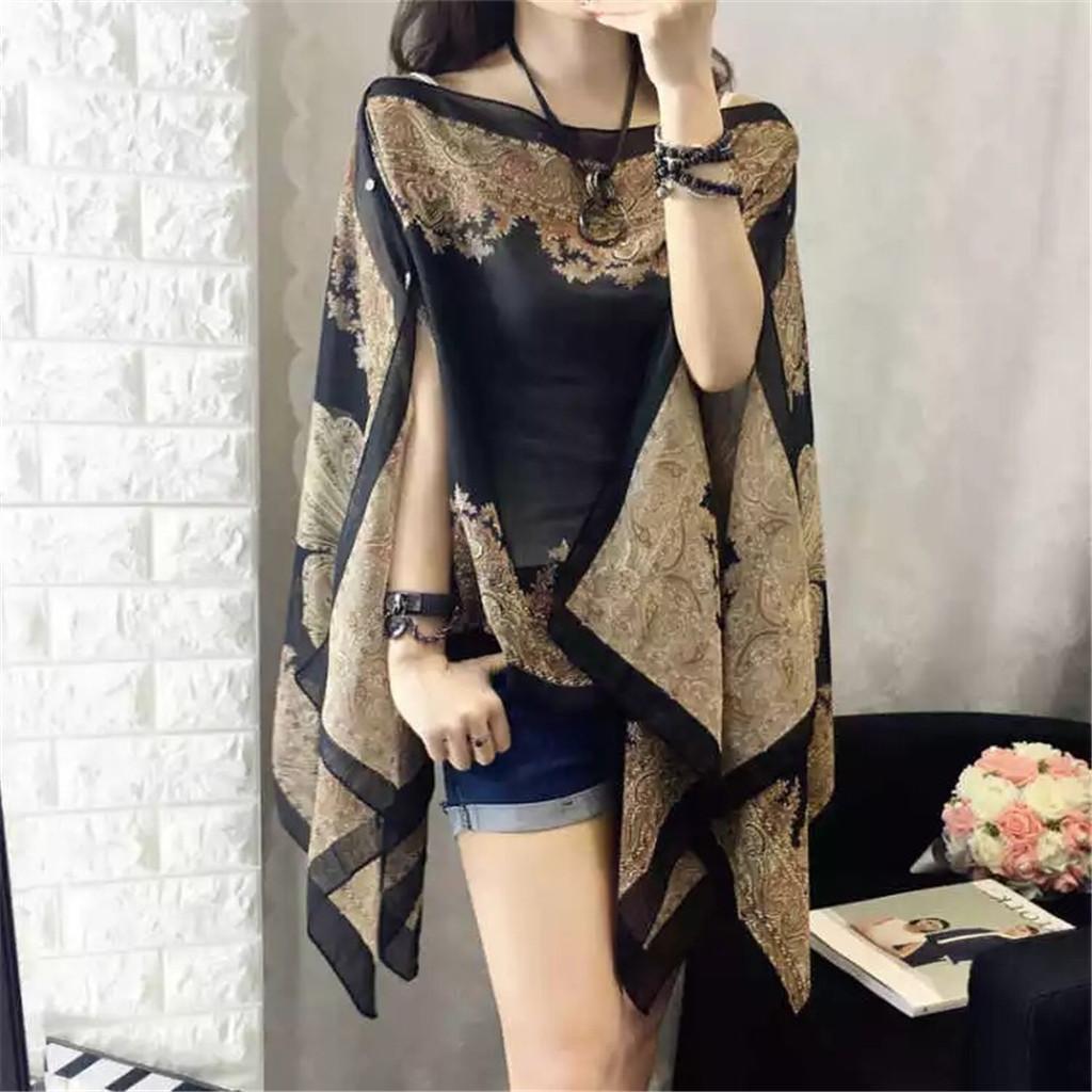 Noaddaod Fashion Casual Plus Size Grimo Baju Shawl Batik Silk Women Cantik Sun Protection