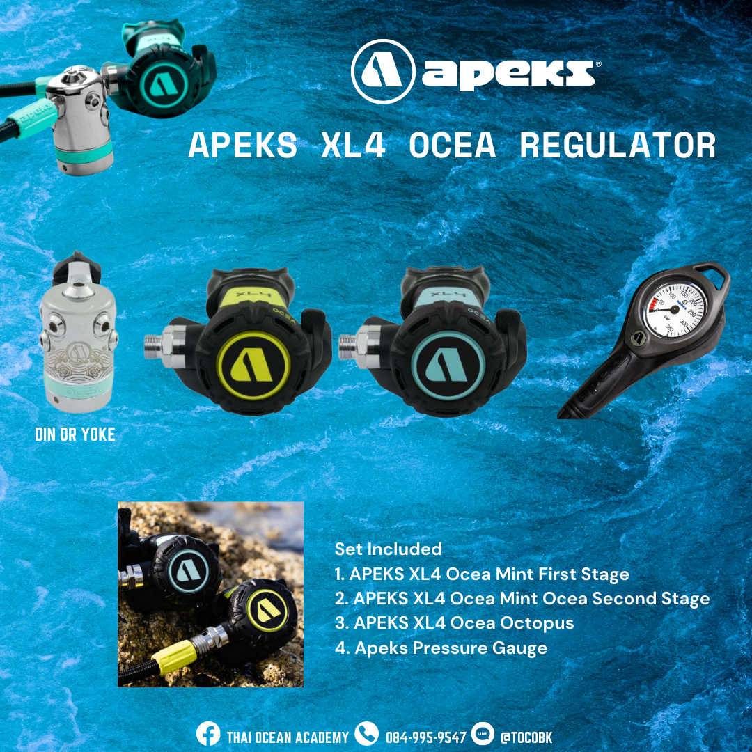 Apeks Xl4 Ocea Regulator Set (Mint) Diving Regulator Set ราคา 51,807 บาท*ส่งฟรี