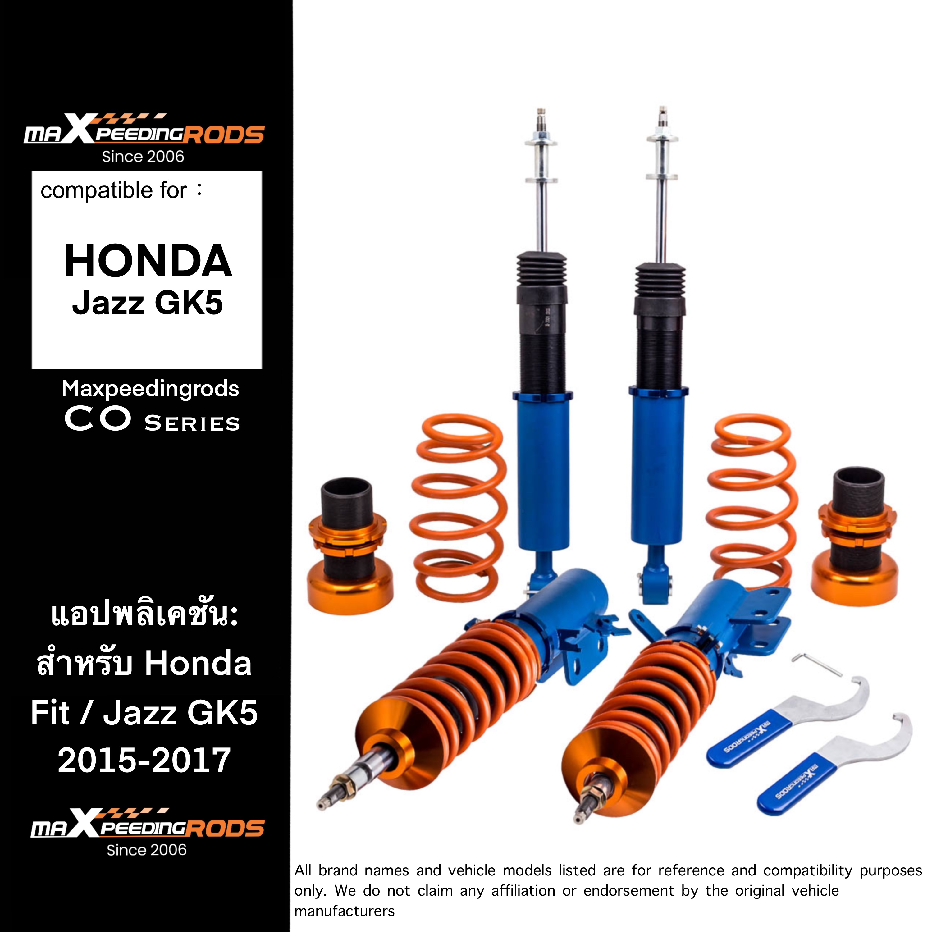 Honda Jazz / Fit Gk5 2015-2017 24-Level Adjustable Shock Absorber Strut Mxr-B3, Height Adjustable. Excellent Balance Control ราคา 14,599 บาท*ส่งฟรี