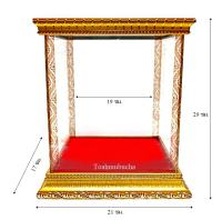 ตู้กระจก ตู้ครอบพระ(เหมาะสำหรับพระหน้าตัก 5 นิ้ว) กรอบไม้ทอง ขนาด 21x17x29 ซม. ขนาดด้านใน 19x14x26 ซม.