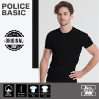 Police เสื้อยืดทรง Slim Fit BASIC สี ขาว ดำ เทา (1014B005X005)