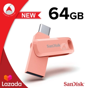 สินค้า SanDisk Ultra Dual Drive Go 64GB USB 3.1 Gen1 Flash Drive Type-C Speed 150mb/s (SDDDC3-064G-G46PC) สีชมพูพีช สำหรับโอนข้อมูลโทรศัพท์มือถือกับคอมพิวเตอร์ ประกัน Synnex