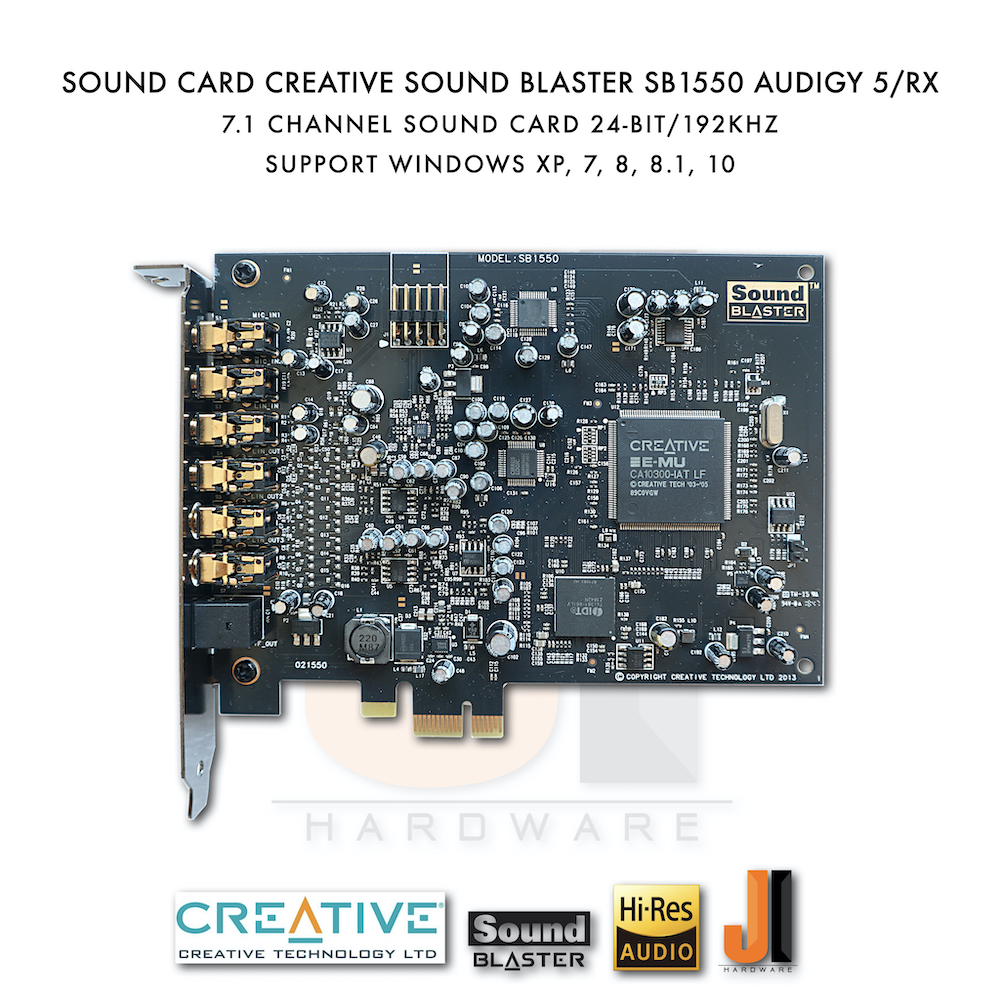Sound Card Creative Sound Blaster Audigy 5/Rx Sb1550 7.1 Channel (Pci-E) Second Hand ราคา 1,690 บาท*ส่งฟรี