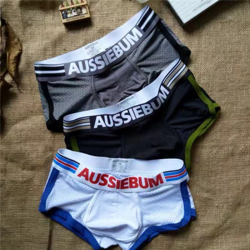 กางเกงในชาย AUSSIEBUM ทรงTrunk ผ้าตาข่าย（1pcs/price）