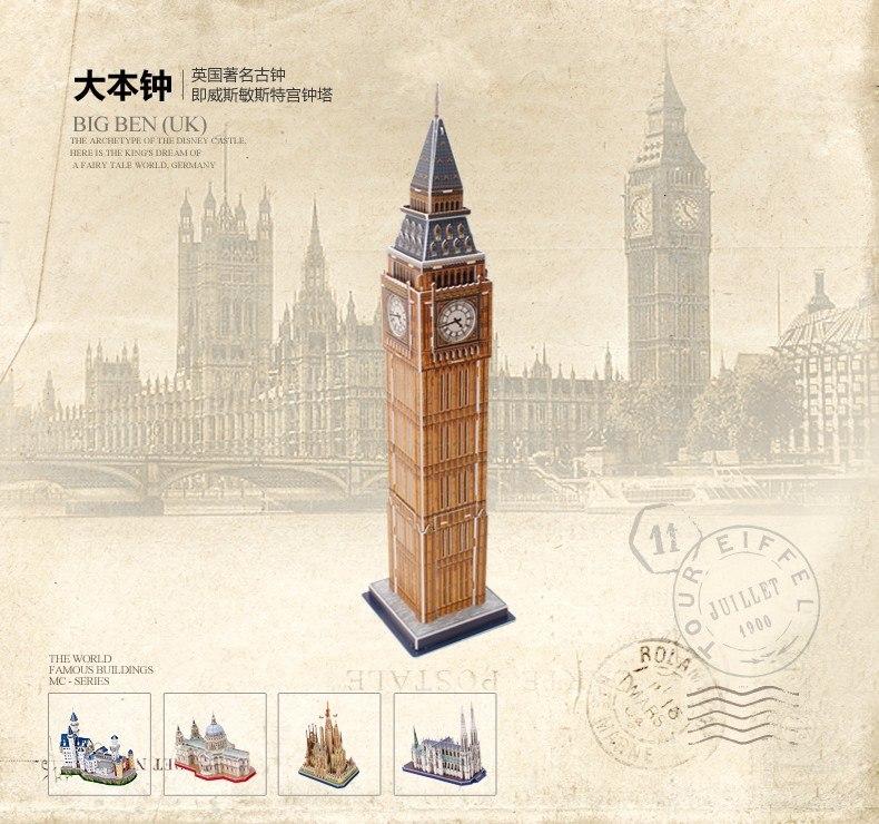 จิ๊กซอว์ โมเดล ตัวต่อหอนาฬิกา บิ๊กเบน Big Ben ประเทศอังกฤษ ตกแต่งบ้าน ของตกแต่ง ของตกแต่งบ้าน Cubicfun 3D Puzzle