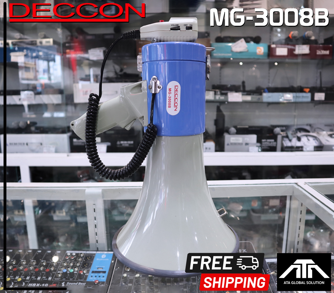 DECCON MG-3008B MEGAPHONE เมกะโฟน โทรโข่งอัดเสียงได้ โทรโข่ง 70วัตต์ ขนาด 9นิ้ว MG-3008B MG3008 MG 3008 โทรโข่ง แม็กกาโฟน โทรโข่งชาร์จได้ ราคา 1,168 บาท*ส่งฟรี