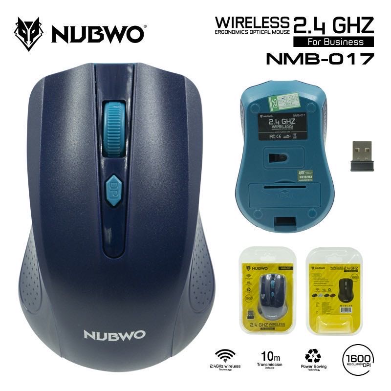 Nubwo nmb-017 mouse wiless เม้าไร้สาย ไม่มีเสียงคลิก (แท้100%)