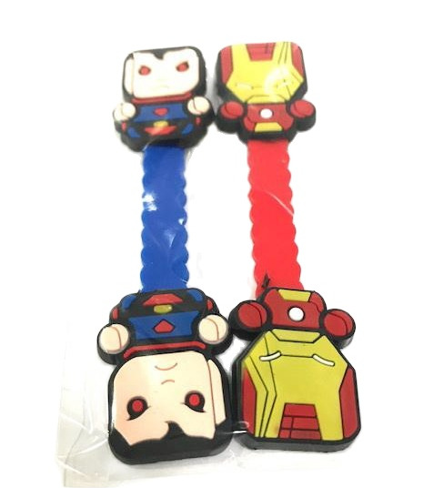 ที่รัดสายชาร์จและสายหูฟัง ลาย SUPER  MAN   และ  IRON  MAN     ทำจากซิลิโคนอย่างดี สวยงาม ขนาด 2x9 cm ( 2ตัว=1pack ) น่าใช้งาน มีบริการเก้บเงินปลายทาง  by   NPNN