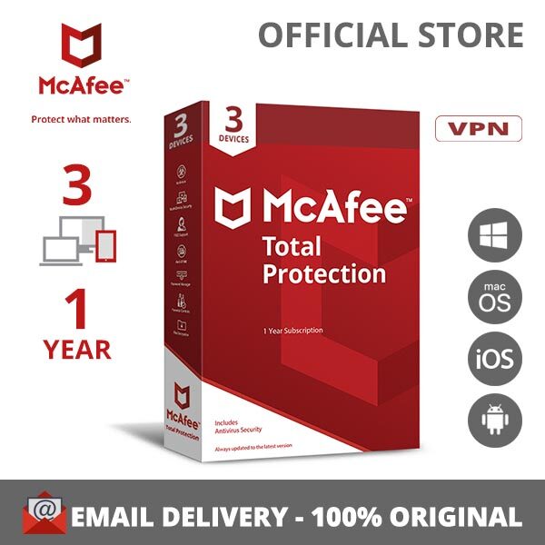 Lazada Thailand - McAfee Total Protection Antivirus Software 3 PCs, 1 Year License