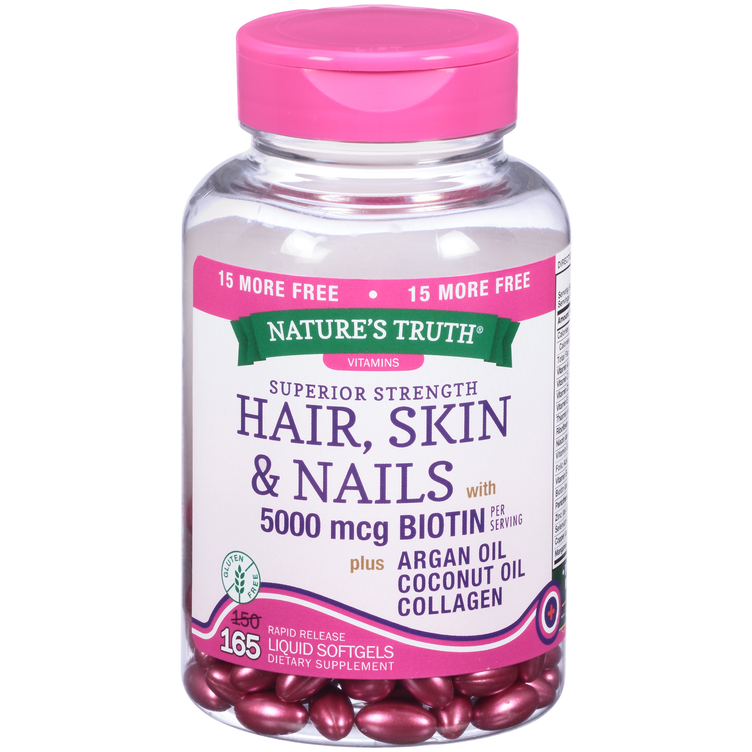 Nature's Truth Superior Strength Hair, Skin & Nails with 5000 mcg Biotin , 165 softgel Exp.05/2023