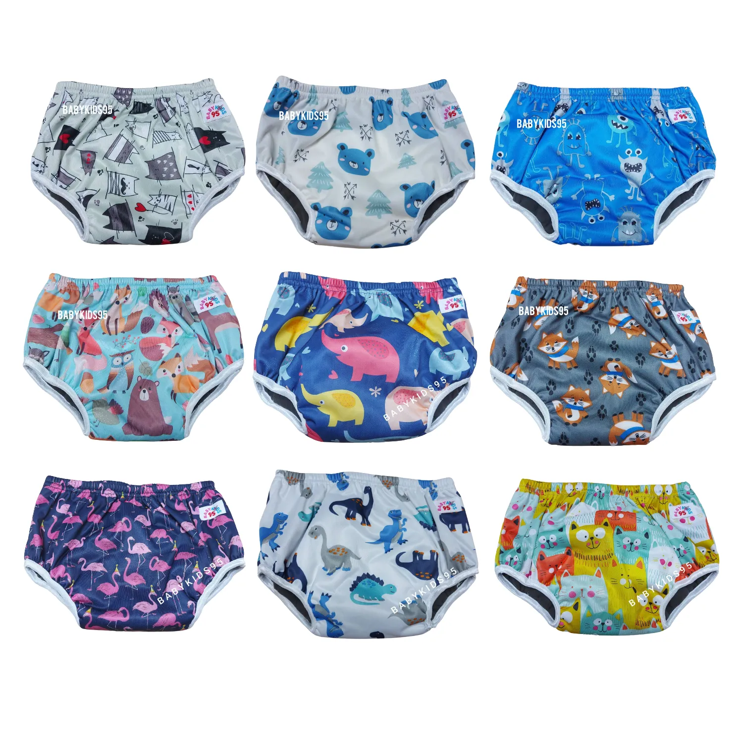 BABYKIDS95 Day Pant ชาโคล ผ้าอ้อมเอวสวม ผ้าอ้อมเด็ก กันน้ำ ซักได้