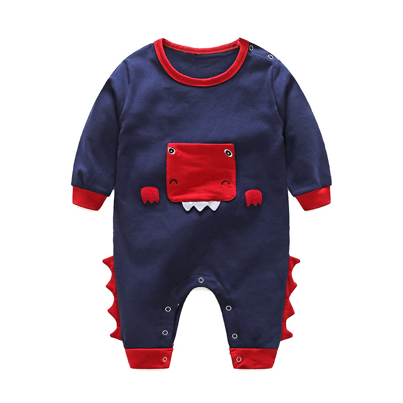 Boy clothes Coverall เสื้อผ้าเด็กฝ้ายผ้าที่ดีแขนยาวชุดนอน（1-3yrs）