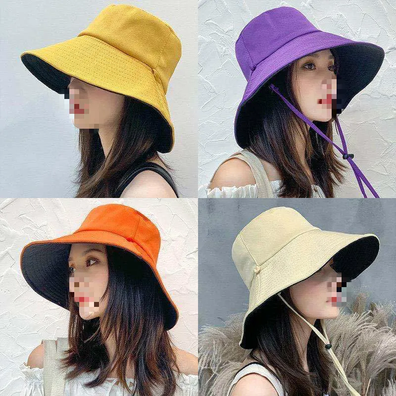 หมวกบัคเก็ต หมวกแฟชั่น Bucket มีสายคล้องคาง หมวก (ใส่ได้2ด้าน)มีสาย L-257