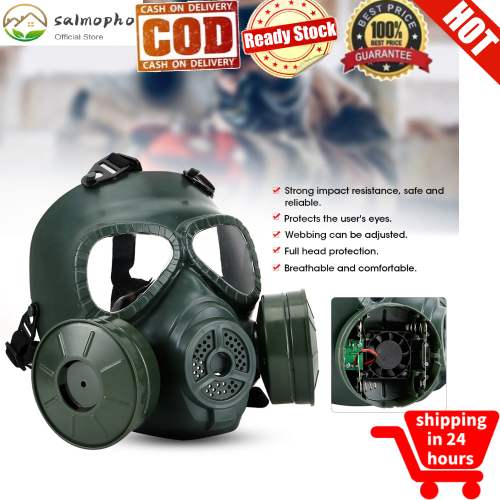 salmopho【สินค้าส่งเสริมการขาย】หน้ากากแก๊ส Full หน้ากากป้องกันแก๊สทหาร Reality CS Field หมวกนิรภัยคอมมานโด
