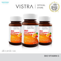 ( Pack 3 ) VISTRA BIO C  Vitamin C 1000 mg. ( 30 Tabs) x 3 Bots  วิสทร้า ไอมู-โปร ไบโอ วิตามินซี 1000 มก. ( 30 เม็ด ) x 3 ขวด = 90 เม็ด - Bogo