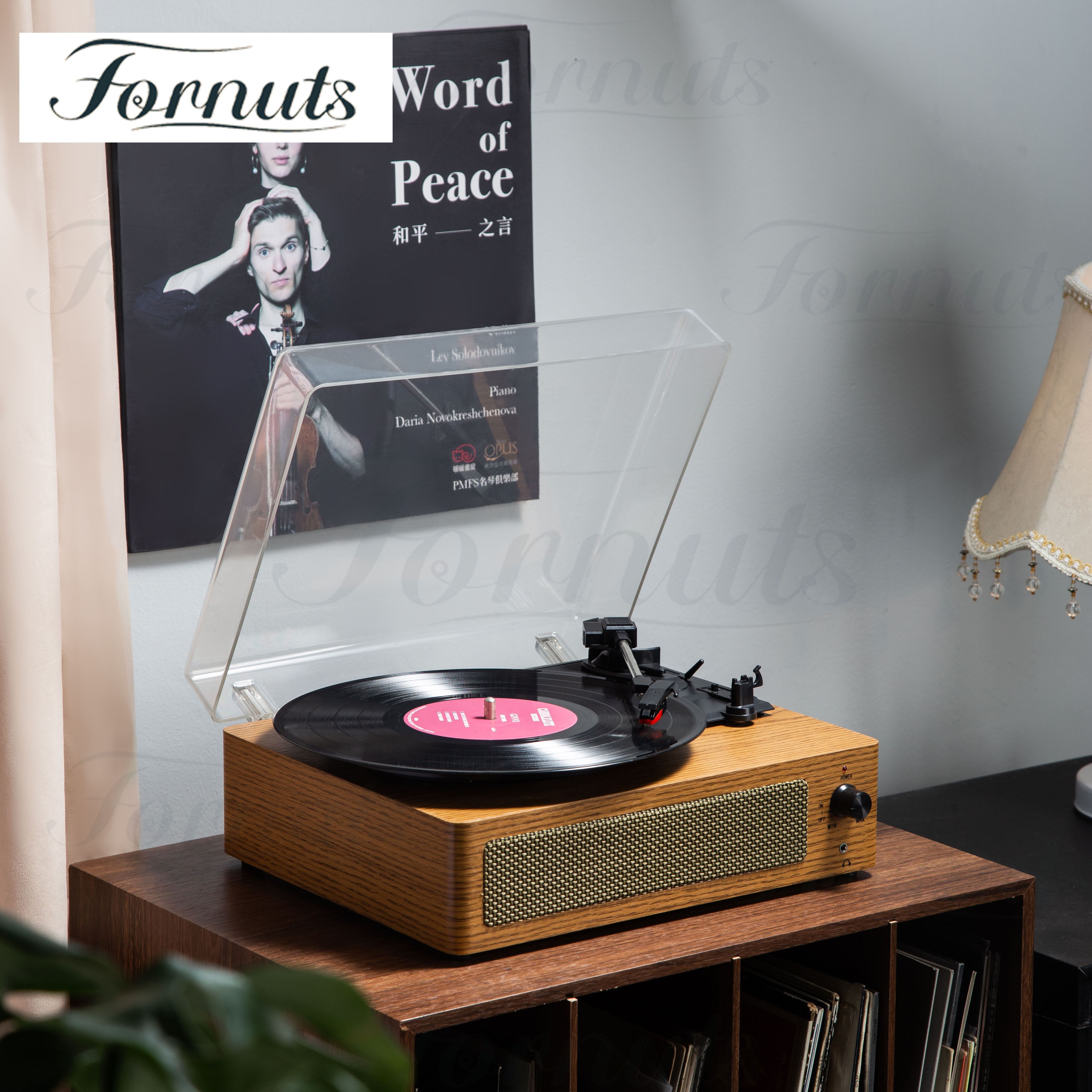 Fornuts Retro Phonograph Professional Vinyl Record with Speaker and Bluetooth 5.0 Turntable Music Player 33 45 78 RPM Vinyl Player Vintage Wood LP Gramophone Vinyl Player ราคา 1,615 บาท*ส่งฟรี