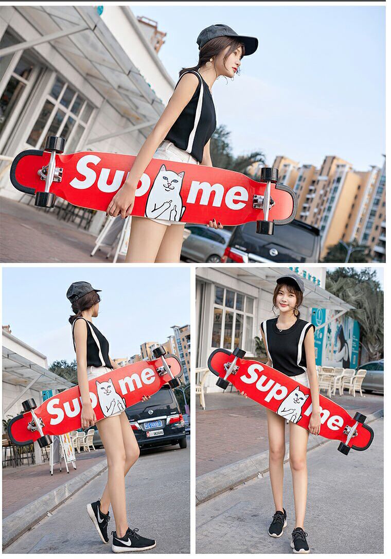 Skateboard ลองบอร์ด Longboard Skateboard (ฟรี! กระเป๋าและอุปกรณ์ครบชุด) ส่งจากไทย3 วันได้รับของ กระดานยาวสเก็ตบอร์ดมืออาชีพ เริ่มต้นผู้ใหญ่วัยรุ่น