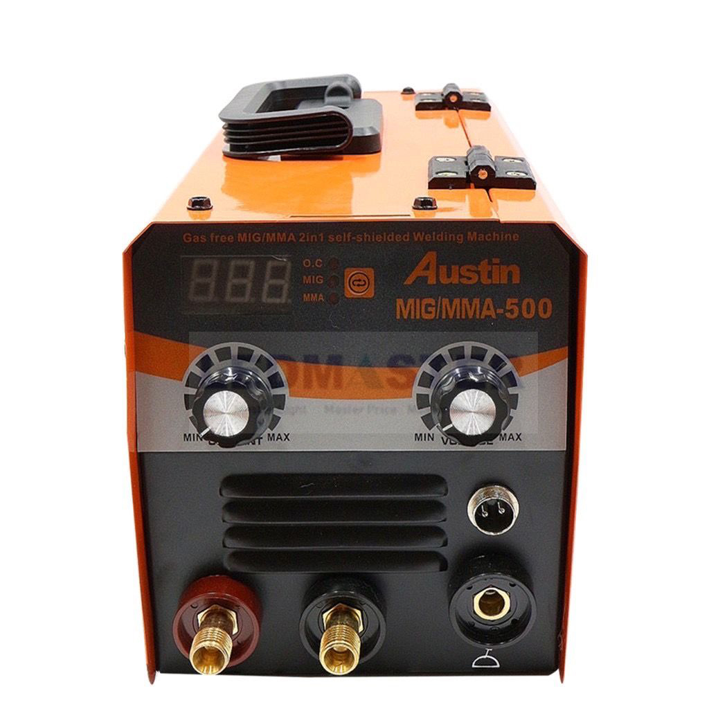 ราคาโละสต็อค ตู้เชื่อม 2 ระบบ austin mig 500 + ลวดฟลักซ์คอร์เชื่อมได้โดยไม่ต้องใช้แก๊ส ไฟแรง คงที่เสถียร เชื่อมนิ่ม เชื่อมได้เรียบสวยใช้ง่ายที่สุด สำหรับมือใหม่ เสียบปลั๊กไฟบ้านเชื่อมได้ทันที
