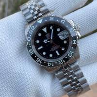 นาฬิกาผู้ชาย นาฬิกาทางการ NEW GMT SteelDive 1993 Automatic Seiko NH34 GMT movement  bi-rotational bezel  Sapphire glass  BGW9 lume 300m waterproof  ceramic bezel