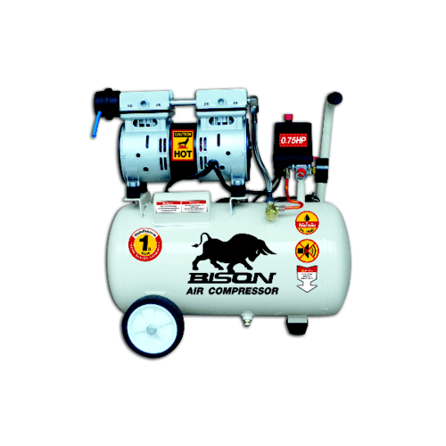 BISON ปั้มลมขับตรง ไร้น้ำมัน 0.75 HP 24 ลิตร 550-24 สีขาว ราคา 5,190 บาท*ส่งฟรี